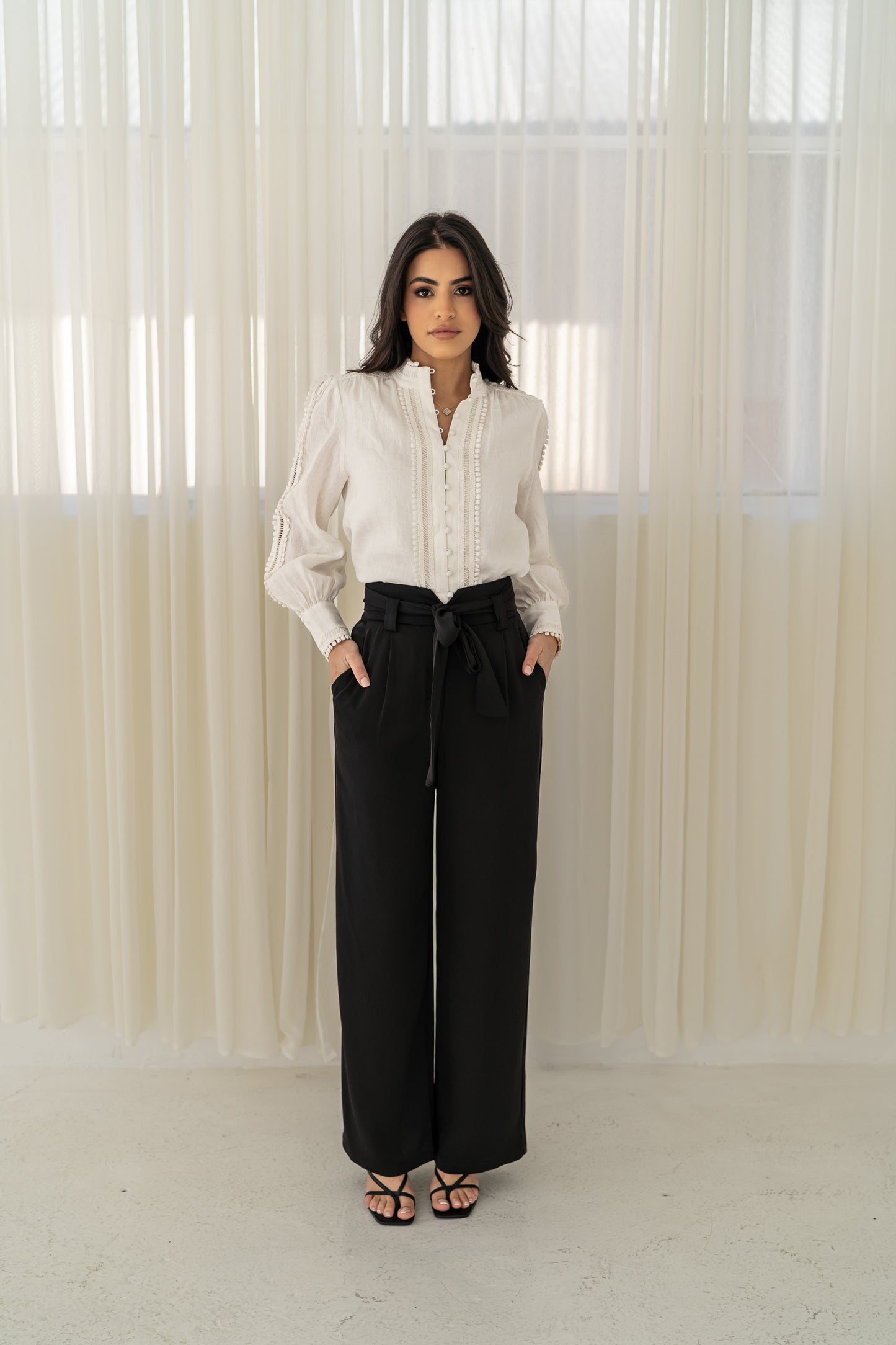 Illy Embroidered Linen Blouse