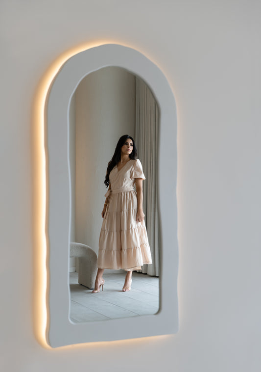Natural Tie Wrap Dress
