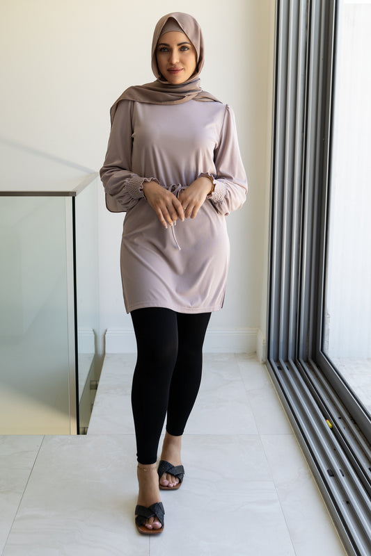 Light Ribbed Long Top