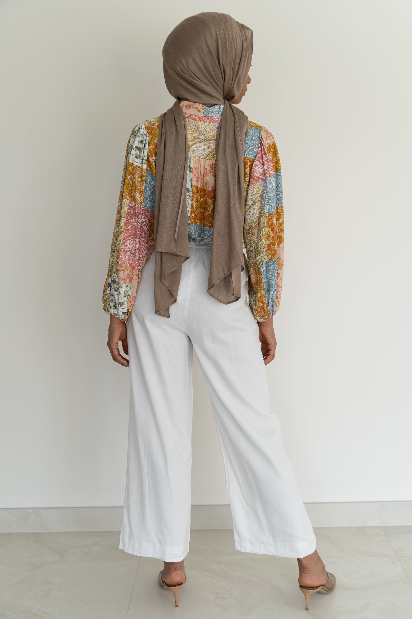 Linen Look Wide Leg Pants - White