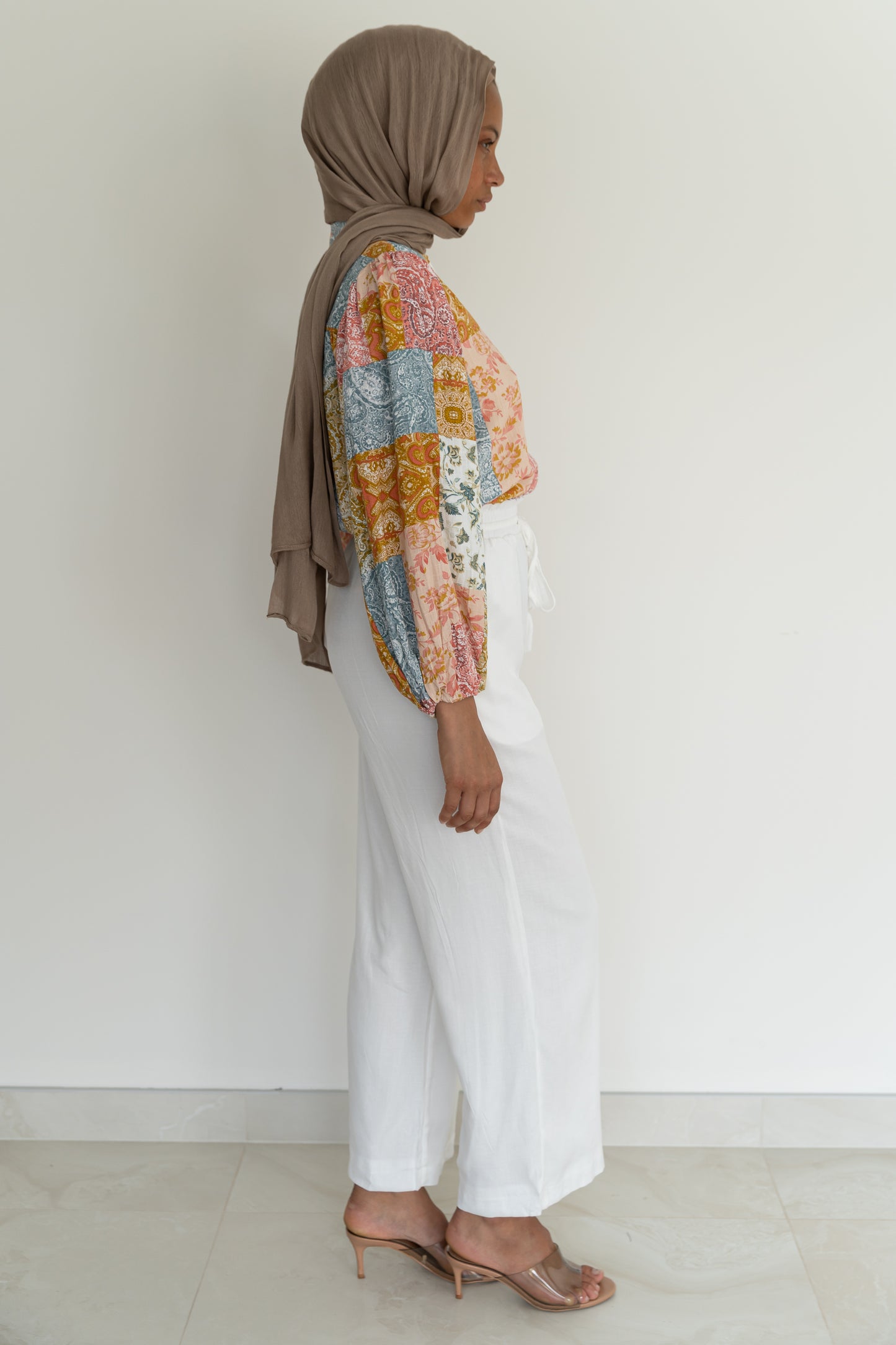 Linen Look Wide Leg Pants - White