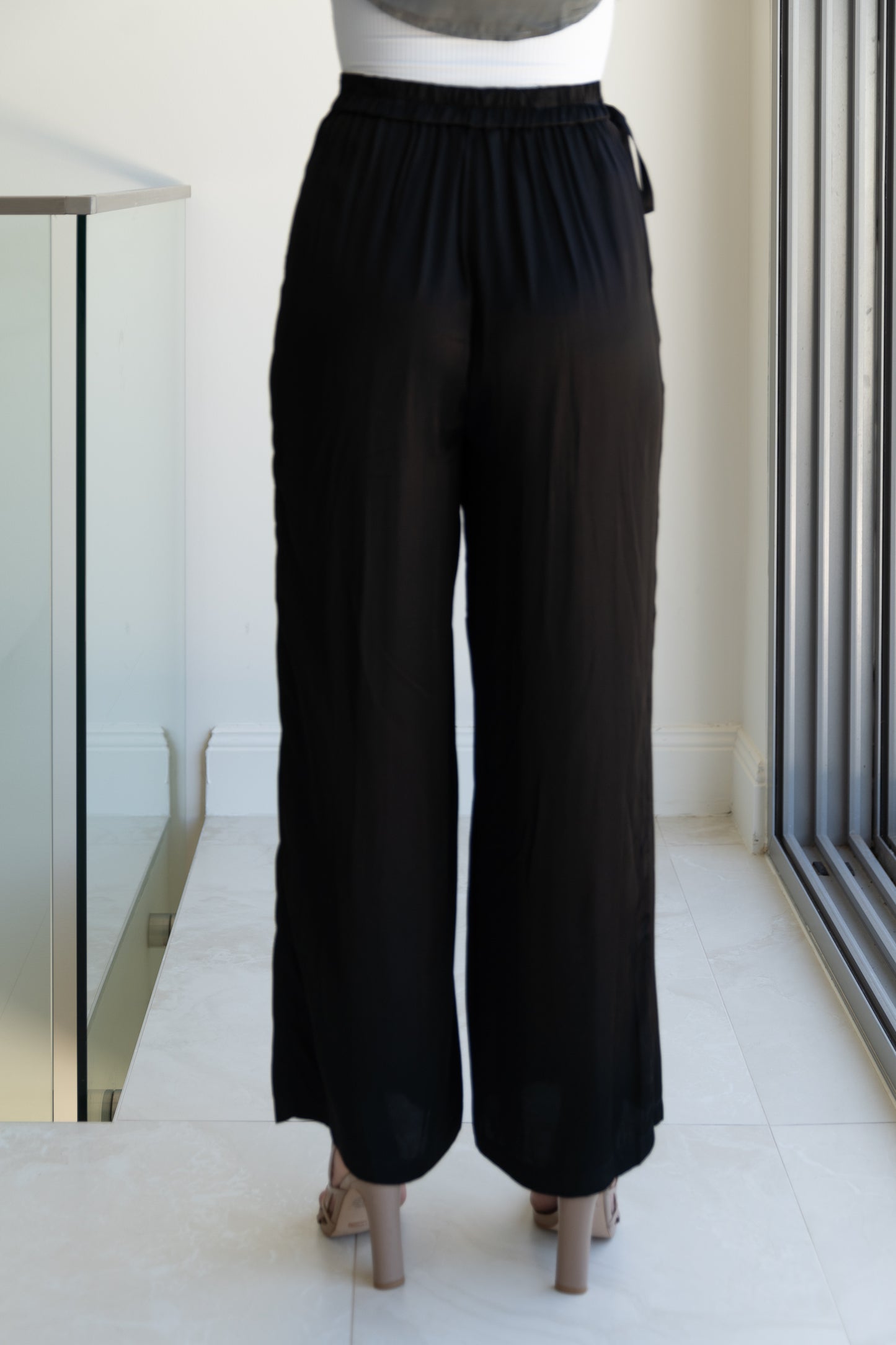 Silk Look Wide Leg Pants